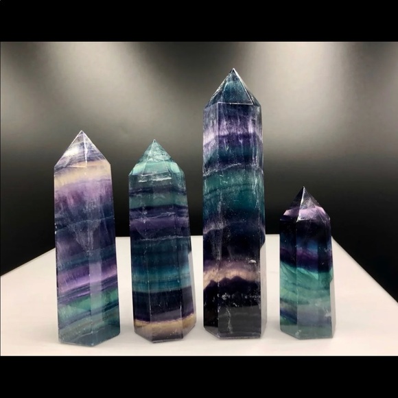 Rainbow Fluorite Wands Points - Picture 2 of 5